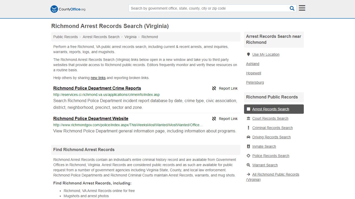 Arrest Records Search - Richmond, VA (Arrests & Mugshots)